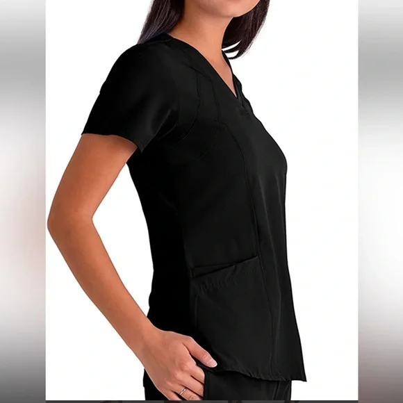 Black Scrub Top- S - Picture 2 of 6